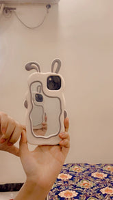 Rabitt mirror cartoon phone case for iPhone